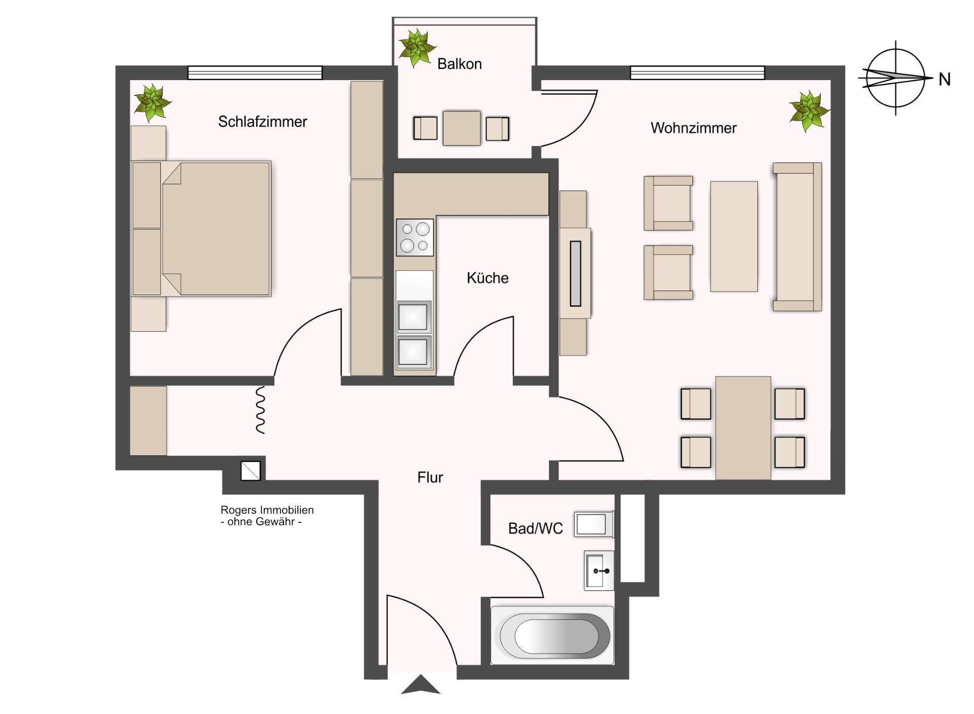 2-Zi-Whg Grundriss