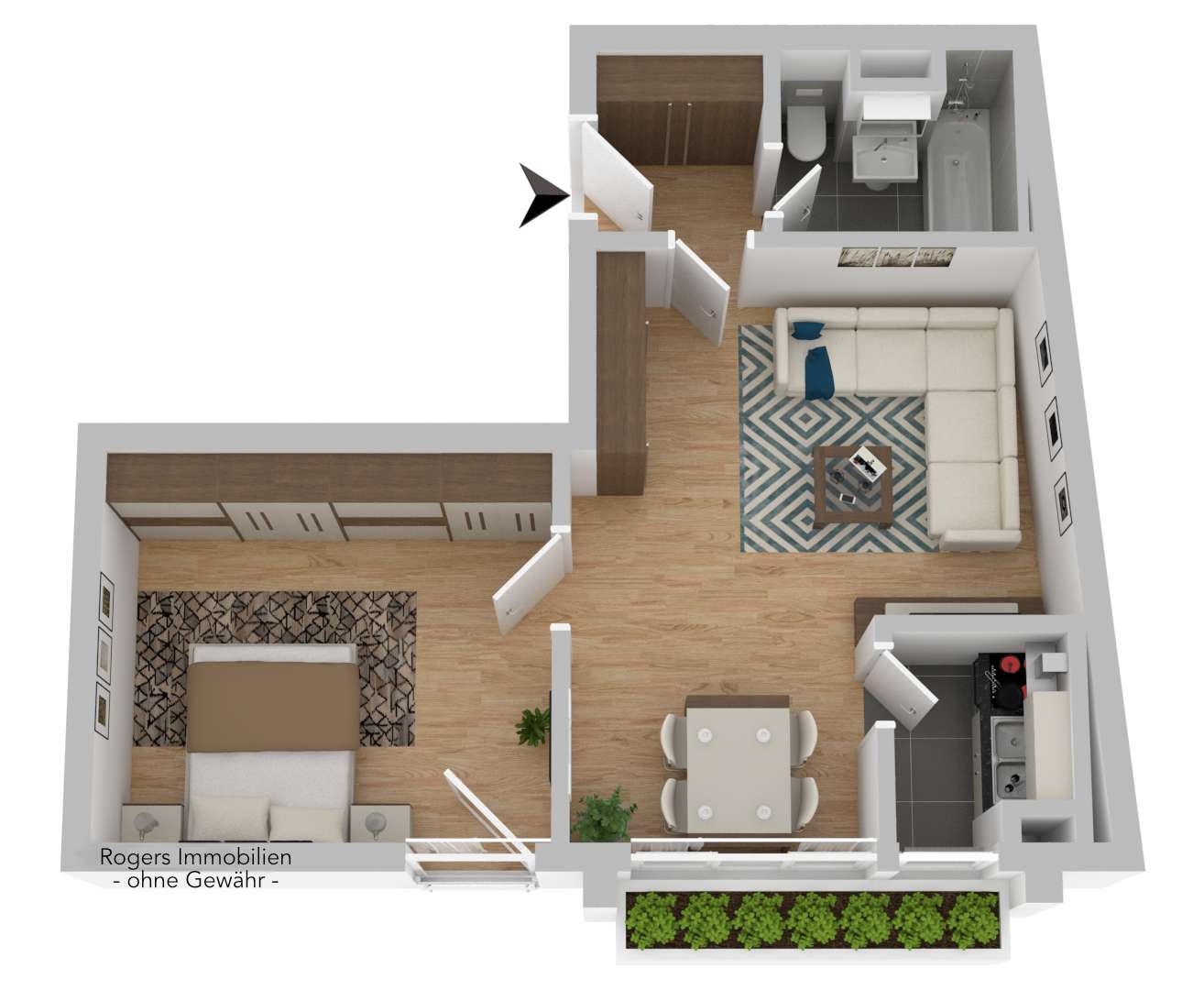 Giesing Wohnung 3D Grundriss